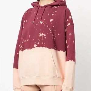 Women's Maroon and Cream Hoodie